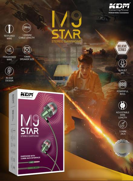 KDM M9 Star stereo earphone Wired