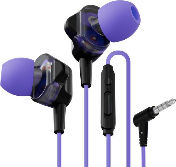 Kreo Hydra Wired Earphones, 3.5mm Aux, Mic, Earphone Wire, Tangle free cable Wired Gaming Headset