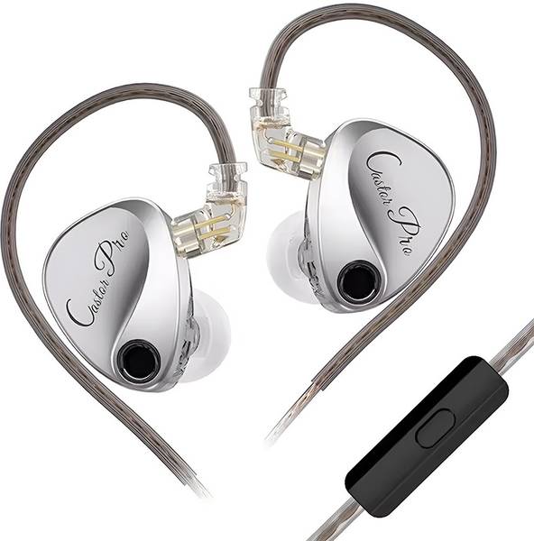 KZ Castor Pro In-Ear Monitor with Mic, Dual 10mm Driver, HD Mic, 4 Tuning Switches Wired