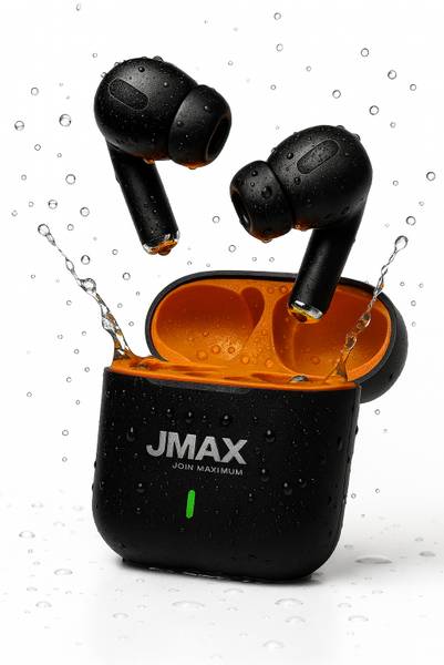 Jmax JM-TW-09 | 24H Non-Stop Music | High Base Sound| 200mAh Case | 2H Talk Time Bluetooth