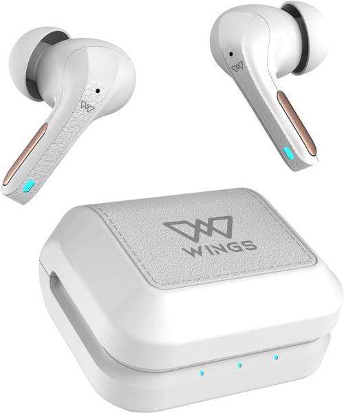 WINGS Flobuds 300,Made in India Wireless TWS Earbuds with Leather-Look Finish Bluetooth Headset
