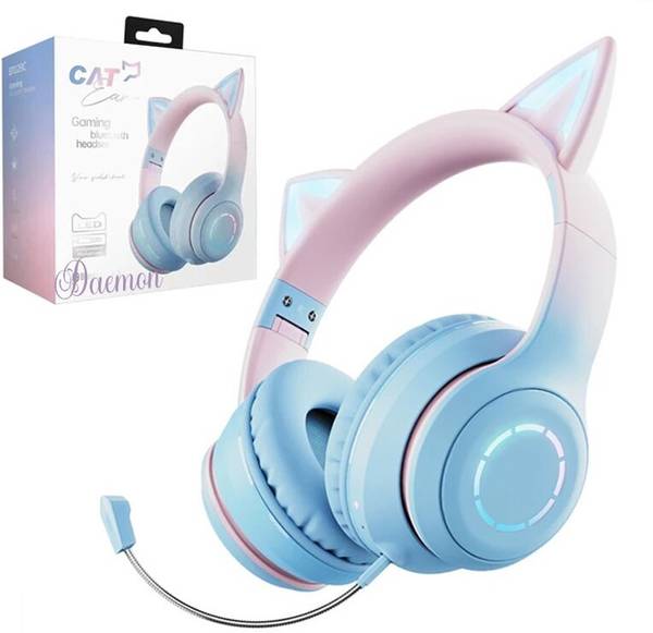 DAEMON Cat Kids Bluetooth Headphones for Girls Foldable Headset