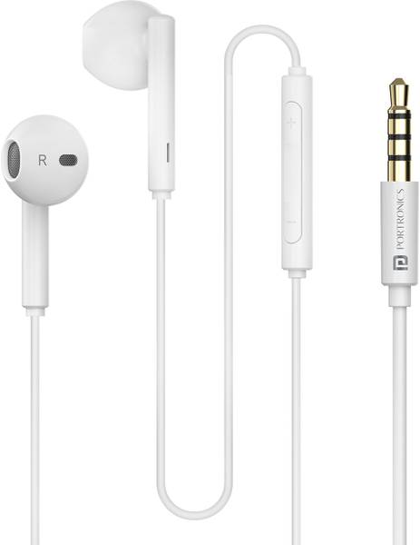 Portronics Conch Theta A 3.5mm Wired Earphone With HD Quality In-Line Mic,14.2mm Driver Wired