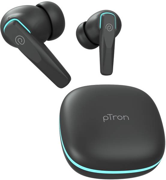 PTron Bassbuds Xcite with 50hrs Playback,AI ENC 4 Mics,Pristine Audio,40ms Low Latency Bluetooth