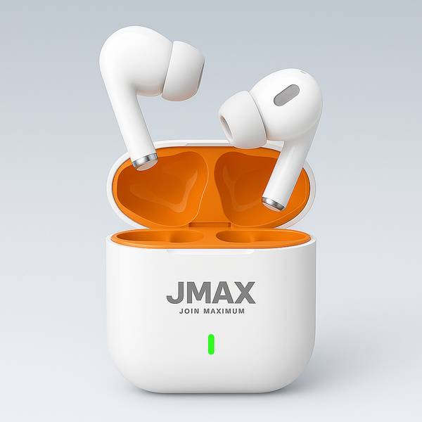 Jmax JM-TW-09 | 24H Non-Stop Music | High Base Sound| 200mAh Case | 2H Talk Time Bluetooth