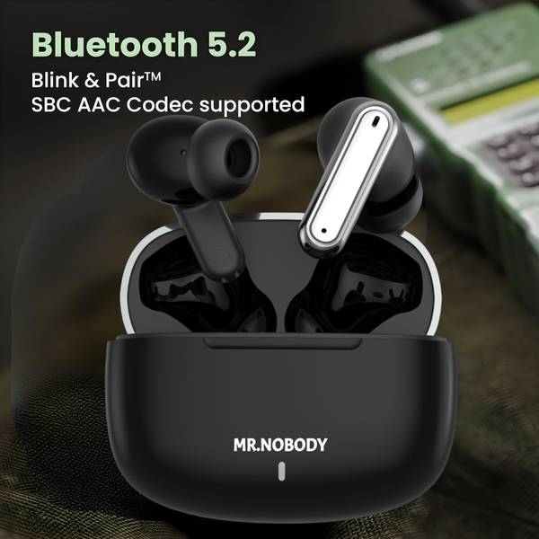 MR.NOBODY Ultrabuds with Latest BT v6.0,40Hr Playtime,13mm Dynamic Drivers,Rich Bass A506 Bluetooth