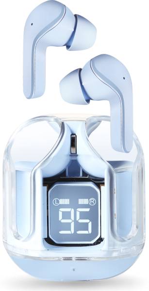 bAot TWS345 With High Resolution Audio, 48Hr Playtime LED Digital Display Transparent Bluetooth Headset