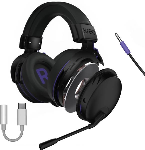 Kreo Beluga v2 3.5mm and USB C Wired Gaming Headphone with Mic for Mobile, PC, PS Wired Gaming