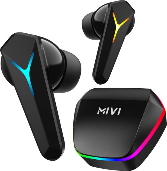 Mivi Commando Z7,13mm Drivers Bass,50H Playtime,Dual Mic Ai ENC,35ms Low Latency ,5.3 Bluetooth Headset