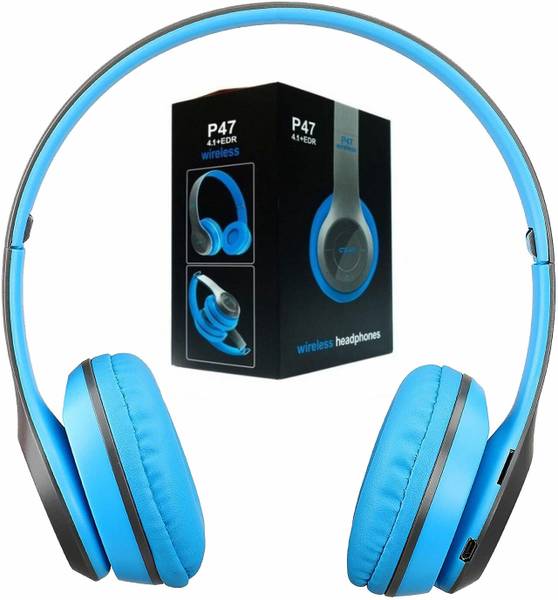 Worricow 3D Bass Wireless Foldable Over-Ear Bluetooth Headset with Aux Support Bluetooth