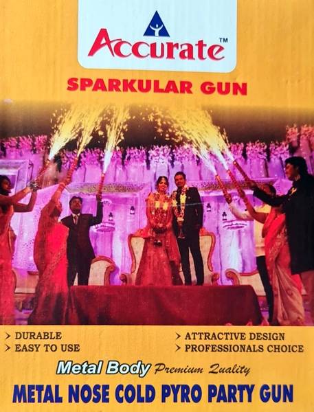 BALRAMA Metal Nose Handheld Cold Pyro Gun Sparkle Diwali Party Holi Gun Sprakular Gun 0 W Heat Gun