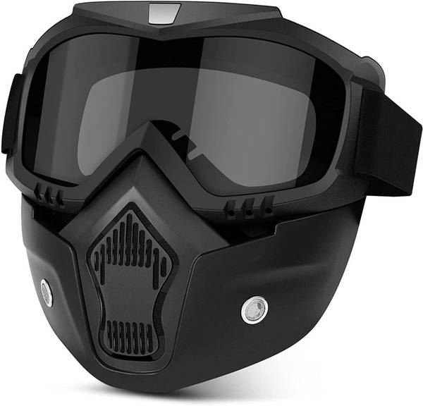Fabbmate Anti Scratch Goggle Bike Mask, UV Protective Open Face & Eyewear Windproof Mask 3 in 1 Bike Scoter Motorcycle Protective Goggles Bike Face Ma...