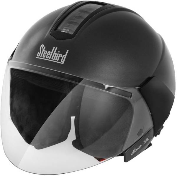 Steelbird SBH-5 Eve Natural Open face Black Size 580 MM Motorbike Helmet