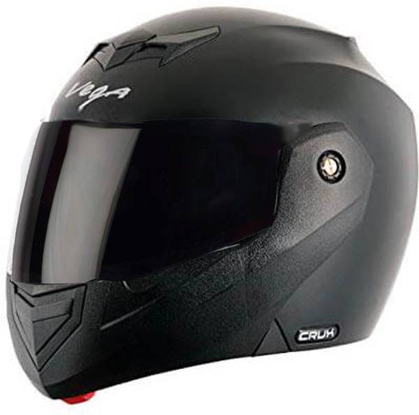 VEGA CRUX FLIP UP BLACK S SIZE 570MM SMOKE VISOR Motorbike Helmet