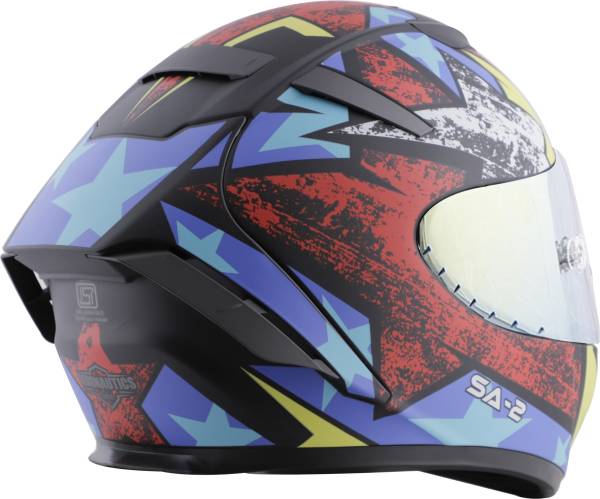 Steelbird SA-2 Star ISI Certified Full Face Graphic Helmet Motorbike Helmet