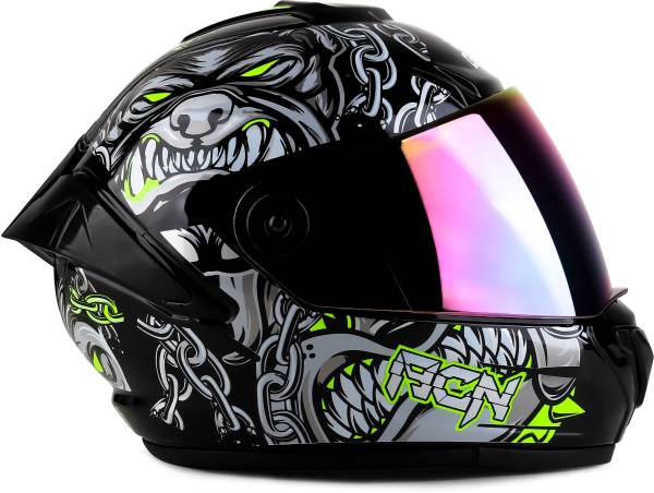 Agx Autogreen Pitbull Speed with Rainbow Visor Motorsports Helmet