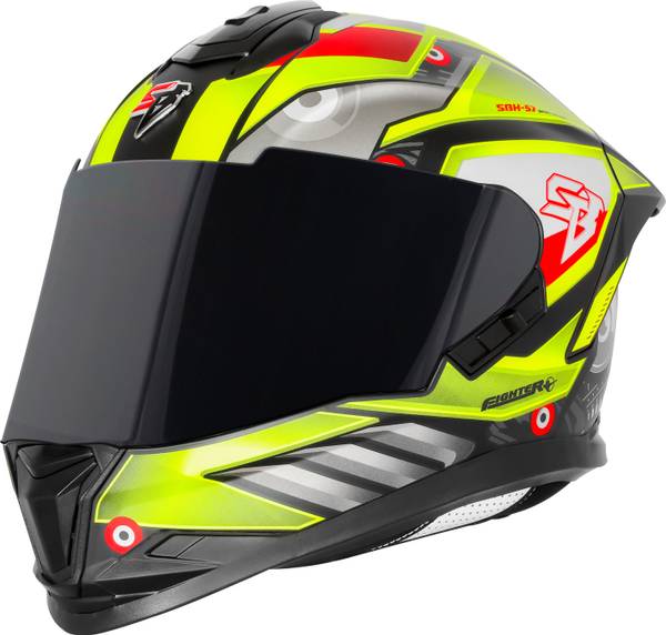 Steelbird SBH-57 Fighter F8 ISI/DOT Certified Full Face Graphic Helmet for Men and Women Motorbike Helmet