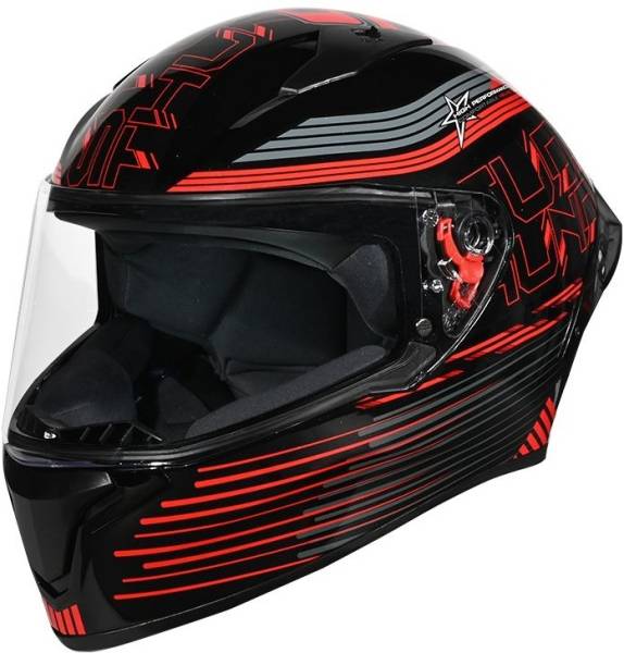 STUDDS Thunder D11 ISI Certified Full Face Graphic Helmet with Clear Visior Motorbike Helmet