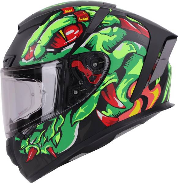 Steelbird SA-5 Monster ISI/DOT Certified Full Face Graphic Helmet for Men and Women Motorbike Helmet