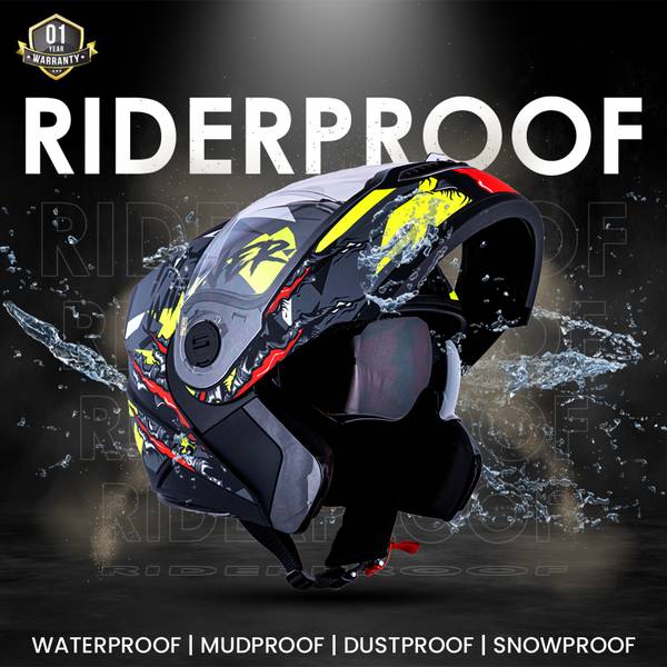 HEADFOX N2 Air 7 Smart Bluetooth Waterproof |Music | GPS | Calls | Voice Asst. Winner DV Motorbike Helmet