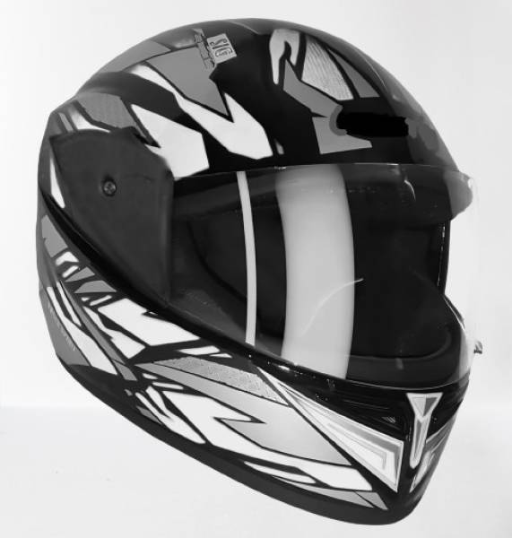 KIN Full Face Helmet_ISI certified_GlossySilver07 Motorbike Helmet