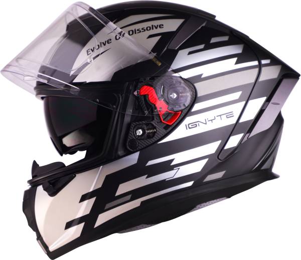 IGNYTE IGN-4 Chrome ISI/DOT Certified Full Face Graphic Helmet with Inner Sun Shield Motorbike Helmet