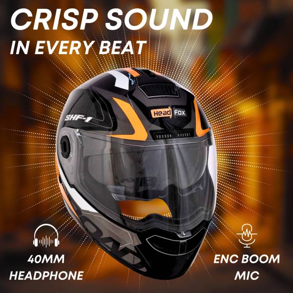 HEADFOX Smart Bluetooth N2 Air 7 Calls | Voice Asst. | GPS | Waterproof | Music Road DV Motorbike Helmet