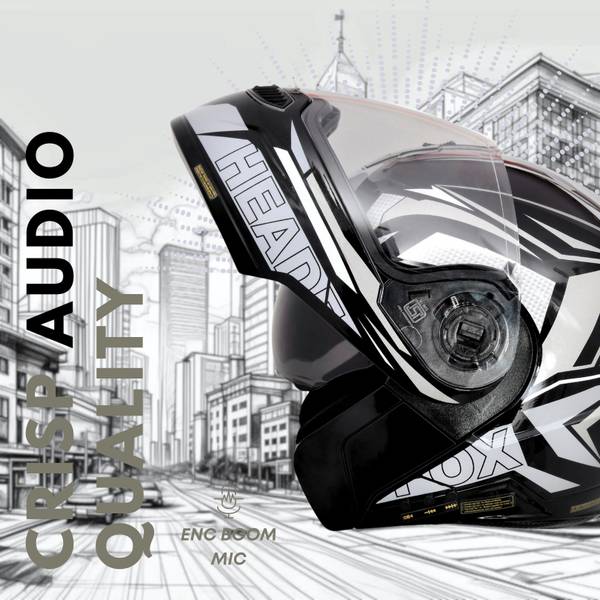 HEADFOX Metro N2 Smart Bluetooth Helmet with Flash Lights | Music | Voice comnd DV Motorbike Helmet