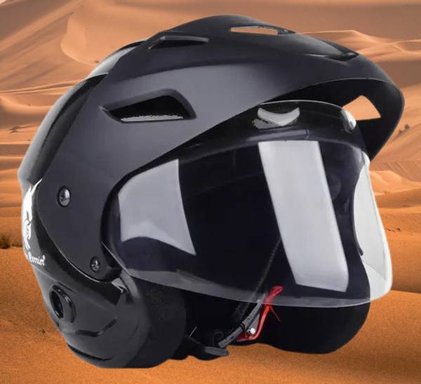 Lxt Black_Nano_Half_face_Helmet_with ISI Certified_BK_02 Motorbike Helmet