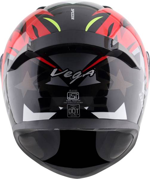 VEGA BOLT SPEEDX FULL FACE DULL BLACK RED MEDIUM SIZE Motorsports Helmet