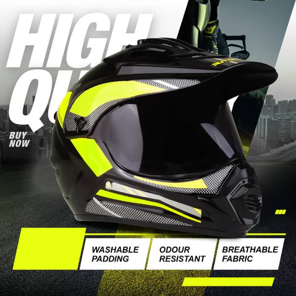 AutoGREEN X8 Motocross with PC Visor Stylish Graphics Unisex Motorbike Helmet