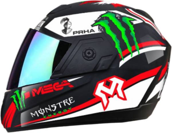 Racing-1 Monster Mega with Rainbow Visor ABS Material Unisex Motorbike Helmet