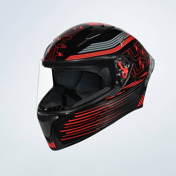 STUDDS Thunder D11 ISI Certified Full Face Graphic Helmet with Clear Visior Motorbike Helmet