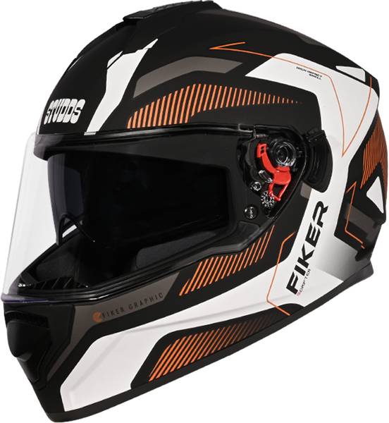 STUDDS Drifter D5 Fiker ISI Certified with Dual Visor & Spoiler Full Face Helmet Helmet Motorbike Helmet