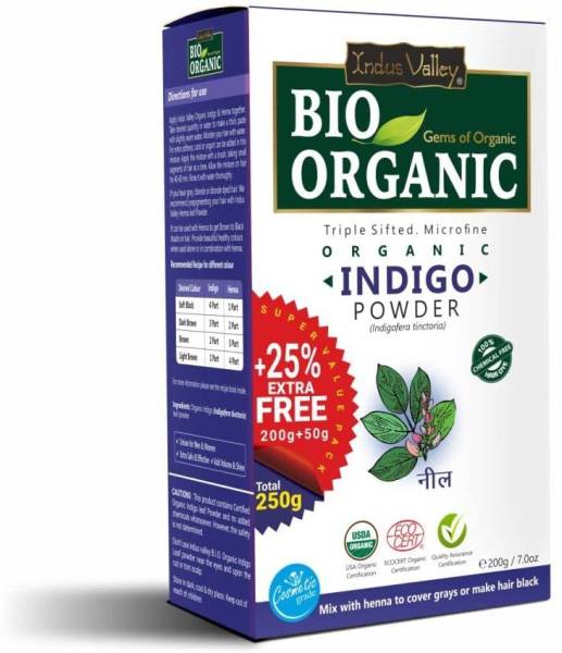 Indus Valley Bio Organic Indigo Powder | Indigofera tinctoria for Hair Color & Hair Care