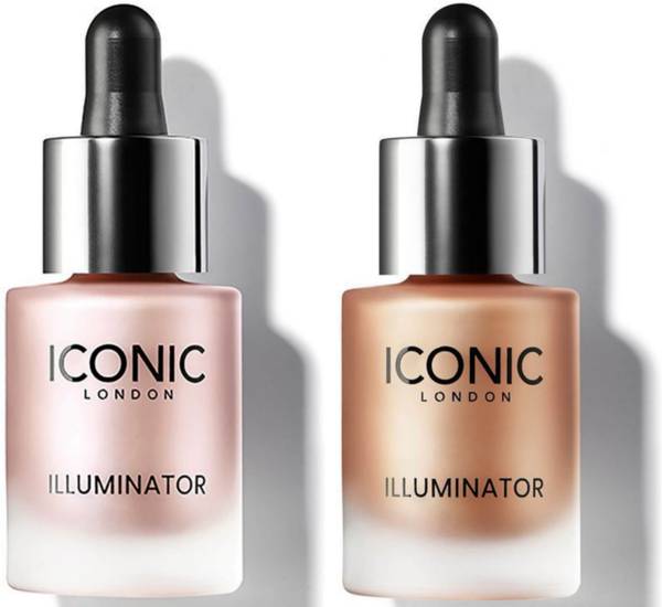 INDIANA HUDA Pack of 2 London Iconic illuminator liquid highlighter for face glow And Body Highlighter