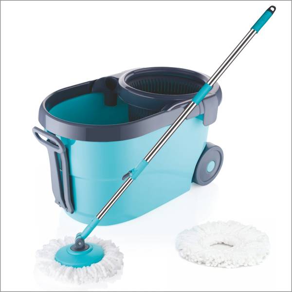 Flipkart SmartBuy Bucket Spin Mop Floor Cleaning and Mopping System,2 Microfiber Refills Mop Rod