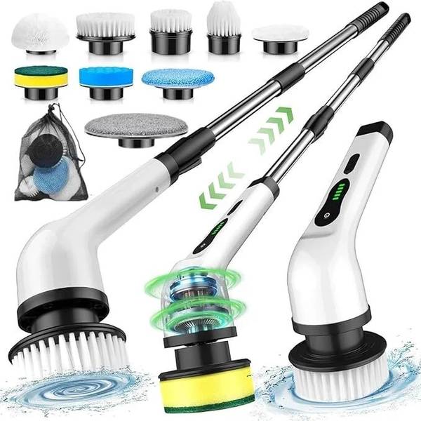 SHOPOGENIX 9 in 1 Cordless Electric Spin Scrubber-Cleaning Brush Scrubber for Home Cleaning Brush