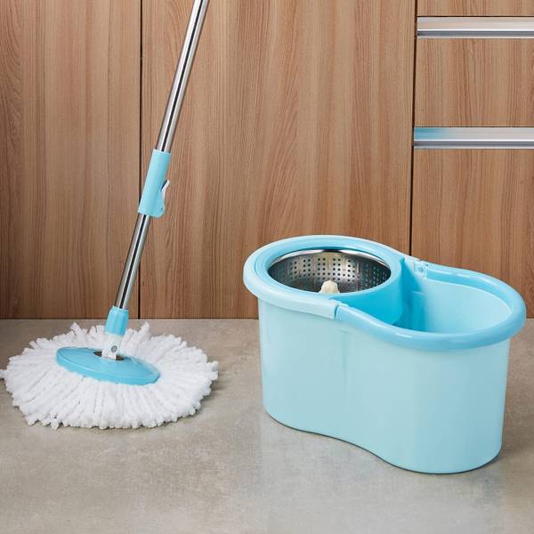 JOYO Spinno Mop Bucket Deluxe Blue Color with 360 Degree Mop Handle Mop