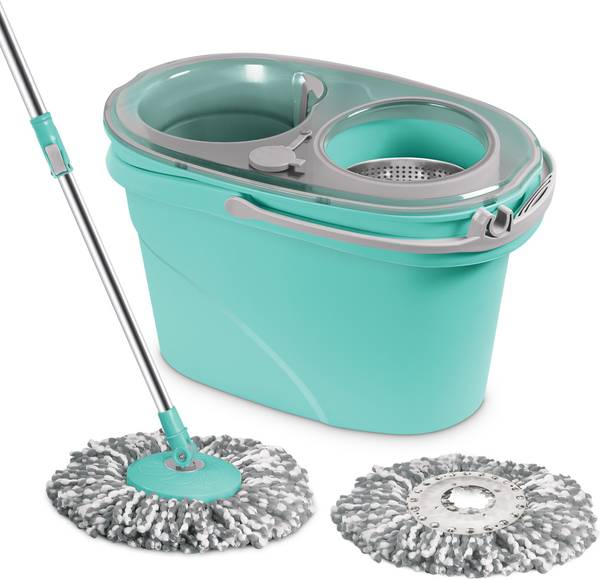 Spotzero by Milton Twin Star Spin Mop With Bucket | Cleaning Mop | Wet & Dry Compartment Mop, Bucket