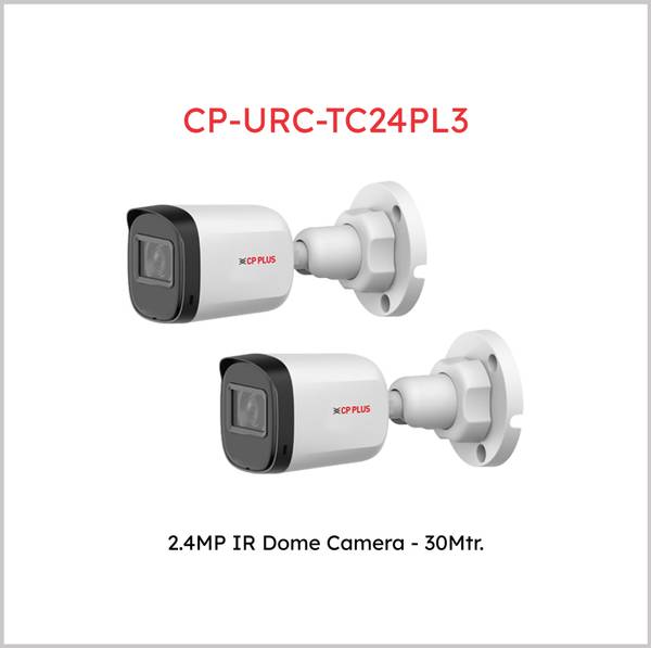 CP PLUS 2 NOS Full HD Bullet Camera 2.4MP 3.6MM 30MTR (CP-URC-TC24PL3) Security Camera