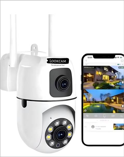 lookcam Supercam Mini Dual Lens/ Screen 2in1 PTZ+Bullet 5+5MP Wifi Wireless Indoor Security Camera