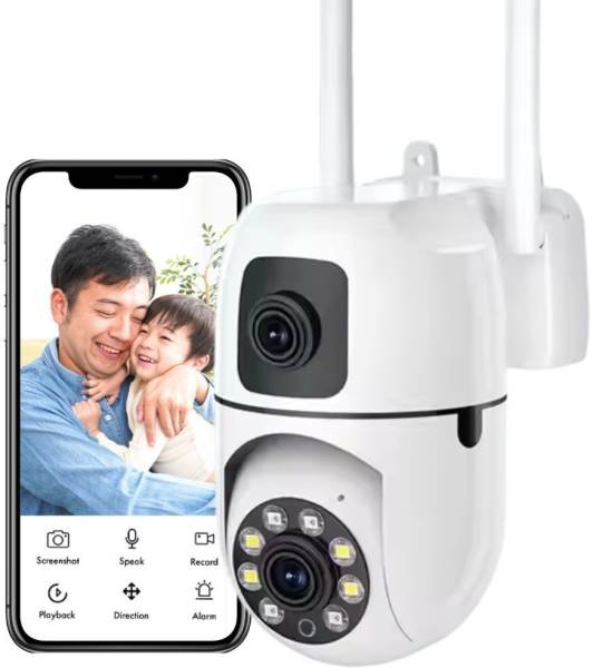 OneXsale Wifi Indoor Dual Lens/Screen Mini Bullet+PTZ Night Vision, 2-Way Audio Security Camera