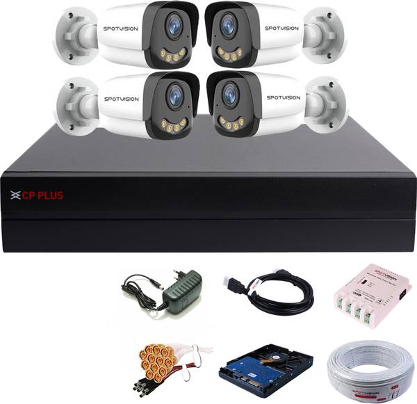 CP PLUS 4 Channel HD DVR 1080P,Colorful View In Nightvision IP67 2.4MP Outdoor Camera,4p Security Camera