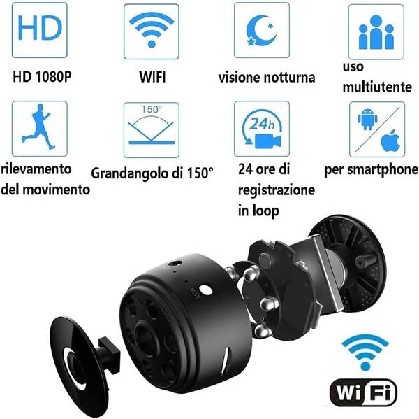 Bzrqx MINI CAMERA Spy WiFi Mini Hidden Camera 1080P HD Clear Live Video Long Standby Time Tiny Sports and Action Camera
