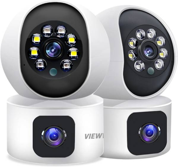Viewvision AT-610 Full HD 1296p 3MP Dual Lens View Combo 360 Pan/Tilt Pack of 2 Wi-Fi Home Security Camera