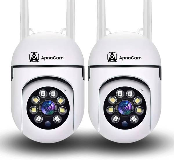 ApnaCam WiFi Mini PTZ 3MP Color Night Vision 1080p V380 Pro App Live View (Pack of 2) Security Camera