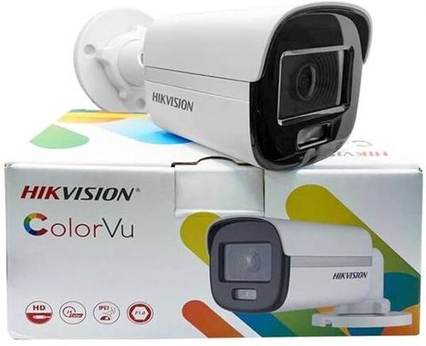 HIKVISION 2MP ColorVu Bullet Camera DS-2CE10DF0T-PFS IP67 White Wired 1Full HD 1080p Security Camera