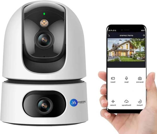 Maizic Smarthome Wi-Fi Indoor Camera Dual-Lens (4MP+4MP) HD View Pan & Tilt CCTV Camera Security Camera