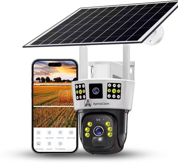 ApnaCam 5+2MP 4G Solar Powered Camera IR 30Mtr Night Vision IP66 Weatherproof Pan-Tilt Security Camera